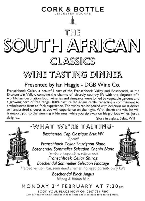 SOUTH AFRICAN - WINE TASTING TICKET 03/02/2025