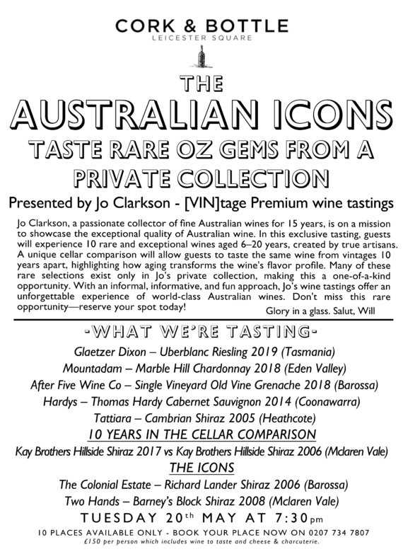 Australian Icons - WINE TASTING TICKET 20/05/2025